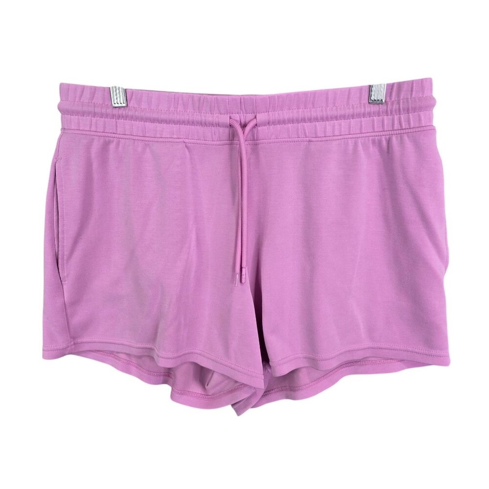 Womens Member's Mark Pink Lounge Sweat Shorts Drawstring Polyester Stretch L